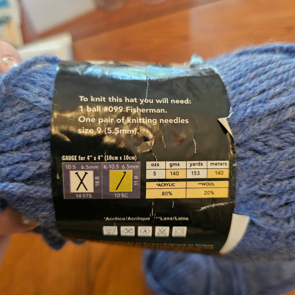 Lion Brand Wool-Ease Chunky Bluebell Yarn Lot of 2 Bulky Wool Blend 630-107 - Picture 4 of 5